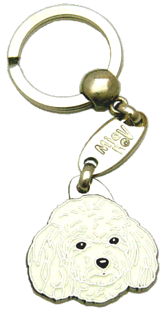 Poodle toy branco - pet ID tag, dog ID tags, pet tags, personalized pet tags MjavHov - engraved pet tags online